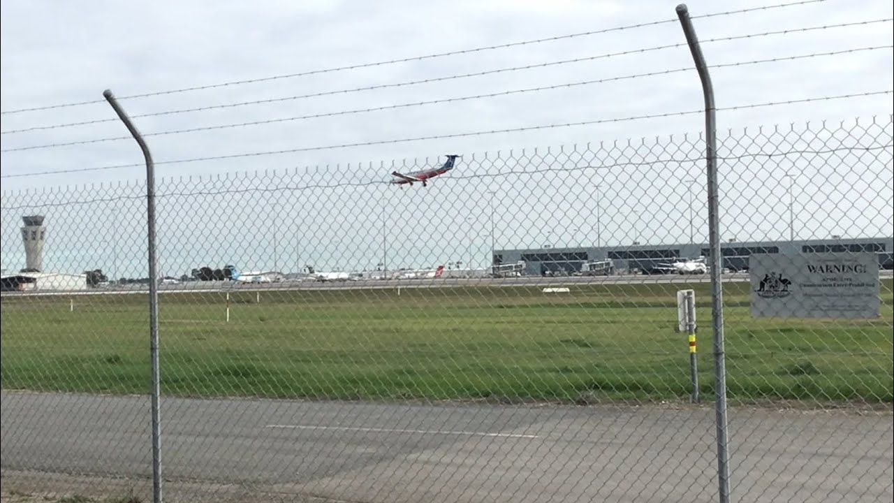 Royal Flying Doctor Service PC-12 Landing At Adelaide International Airport