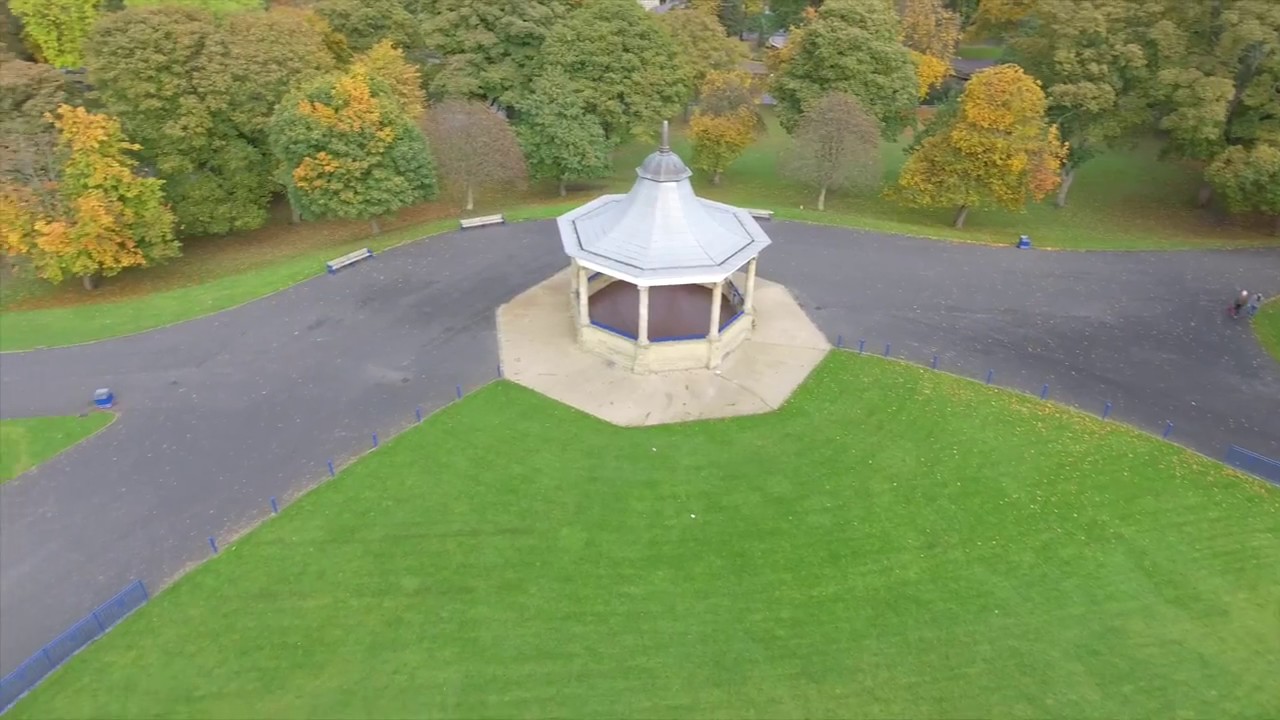 DJI Phantom 4 footage of Lister Park, Bradford, United Kingdom