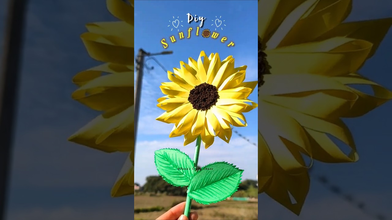 beautiful Paper Sunflower🌻| easy paper craft tutorial 