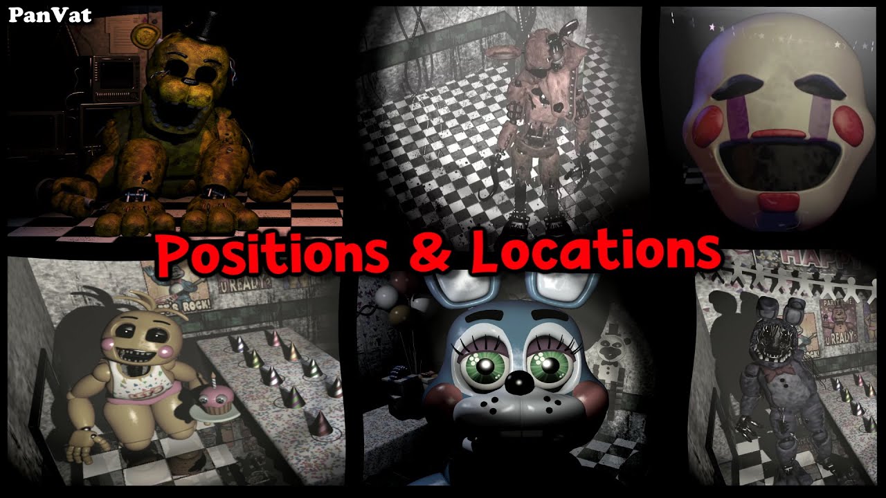 Five nights at Freddy's 2 | ALL Animatronics POSITIONS & LOCATIONS | 1080p60