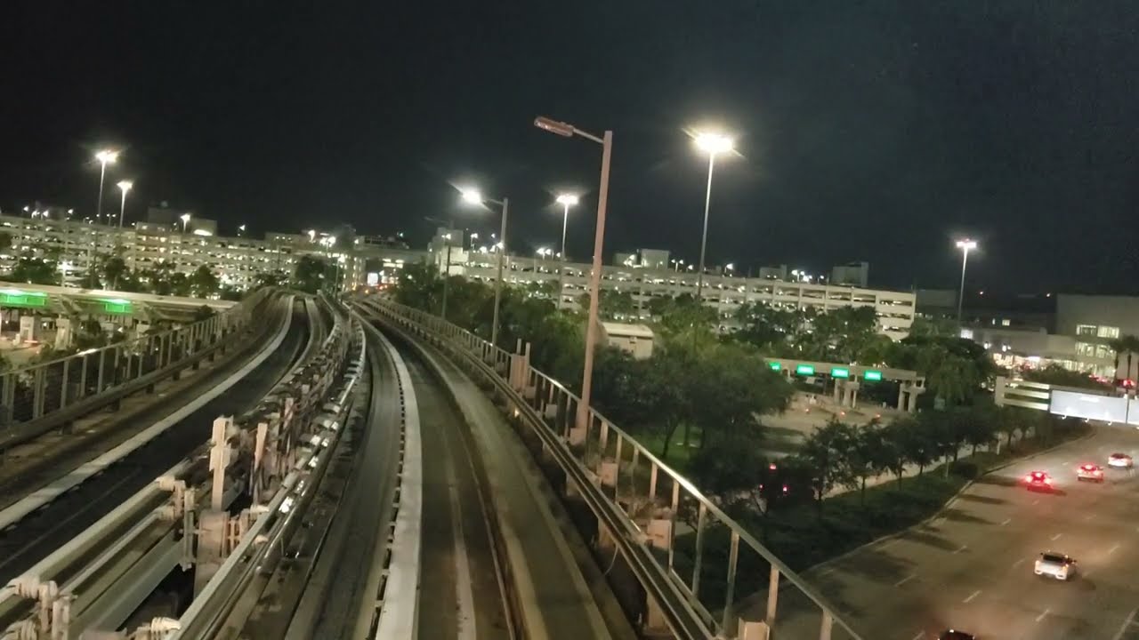 MIA Mover Night Ride: Miami International Airport to Rental Car Center and back (& moving walkways)