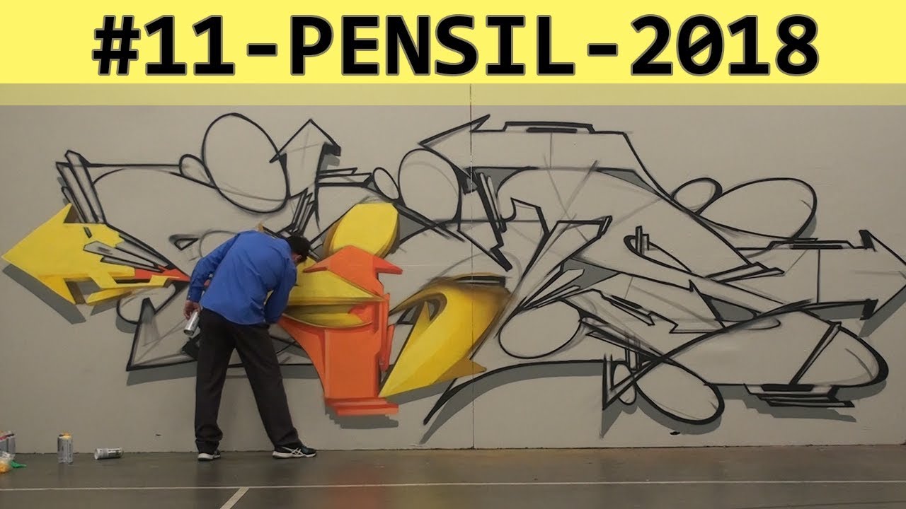 freestyle graffiti piece #11 - Pensil 2018 wildstyle