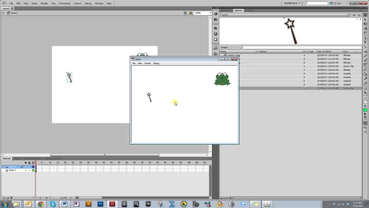 Create a Custom and Animated Cursor in Adobe Flash Tutorial