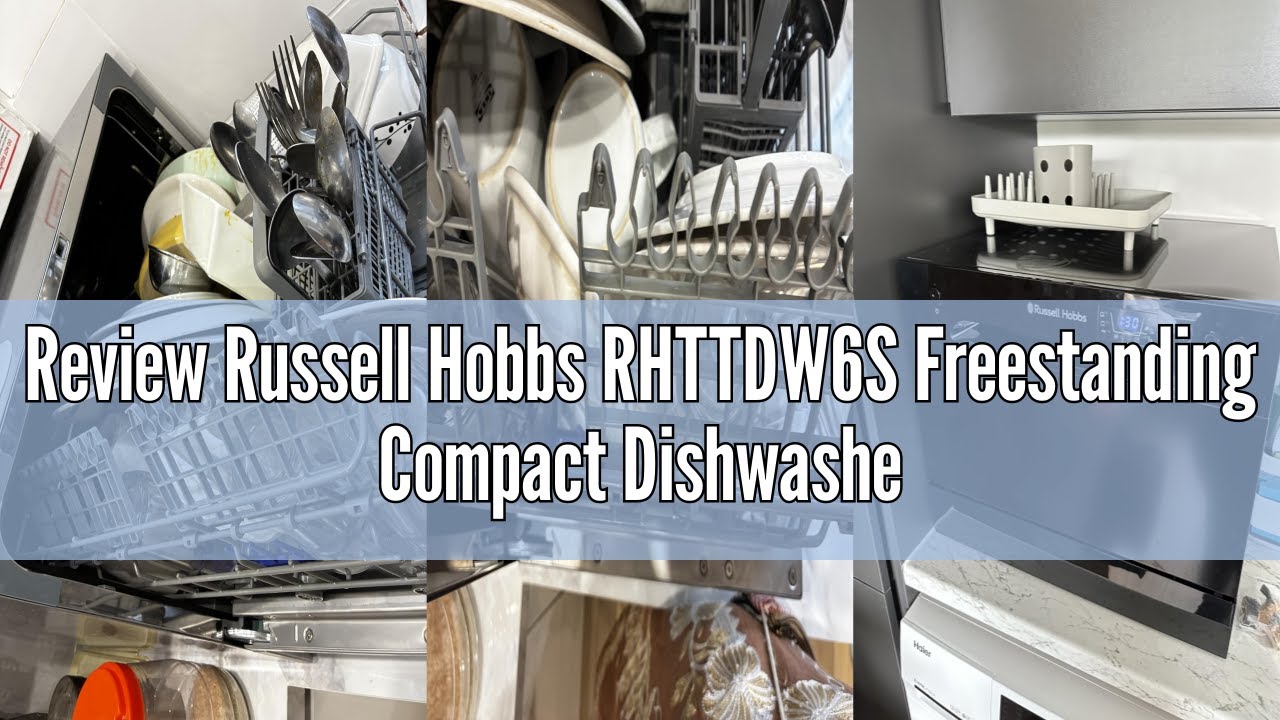 Review Russell Hobbs RHTTDW6S Freestanding Compact Dishwasher, Eco mode, 6 place settings, Noise lev