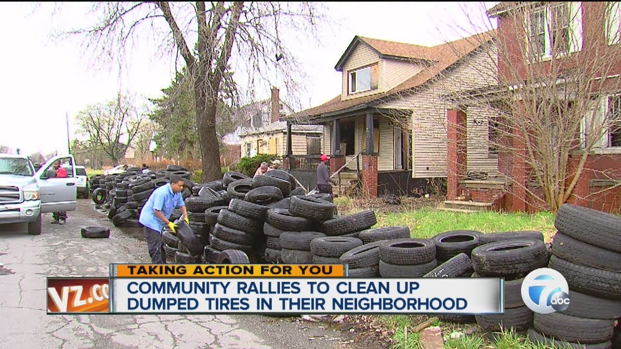 Community rallies to clean up dumped tires in their neighborhood