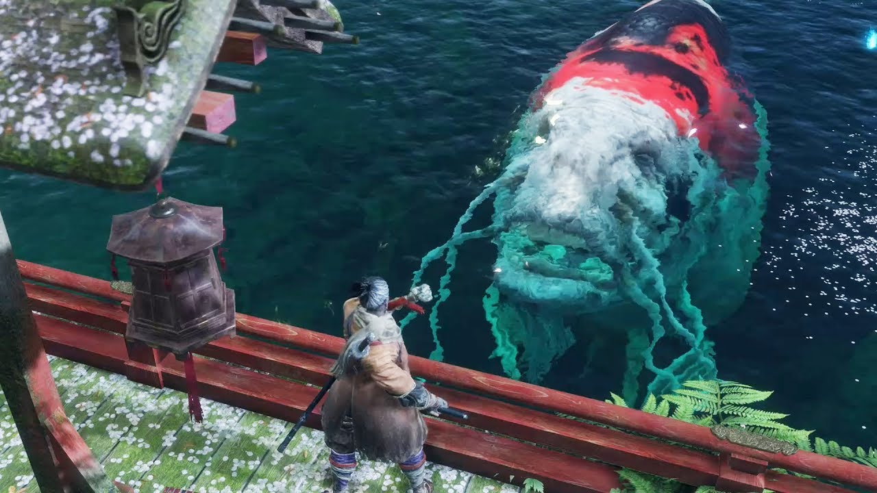 Sekiro Shadows Die Twice - How to Kill Great Colored Carp Secret Boss (Great Colored Carp Trophy)