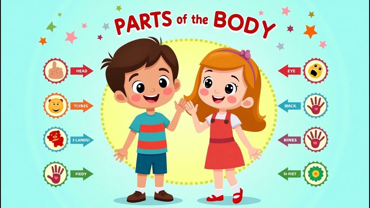 Parts of the Body for Kids | Learn Human Body Names with Fun Animation @AnnyTeacher-rt9yi