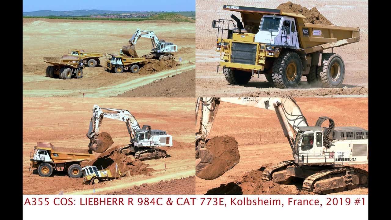 LIEBHERR R 984C Bagger / Excavator & CAT 773E Truck Fleet, COS A355, Kolbsheim, France, 2019. #1
