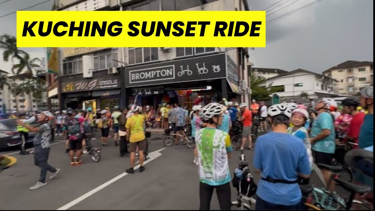 Sunset Ride to Satok Suspension Bridge | Sarawak Tribal Brompton Day 1