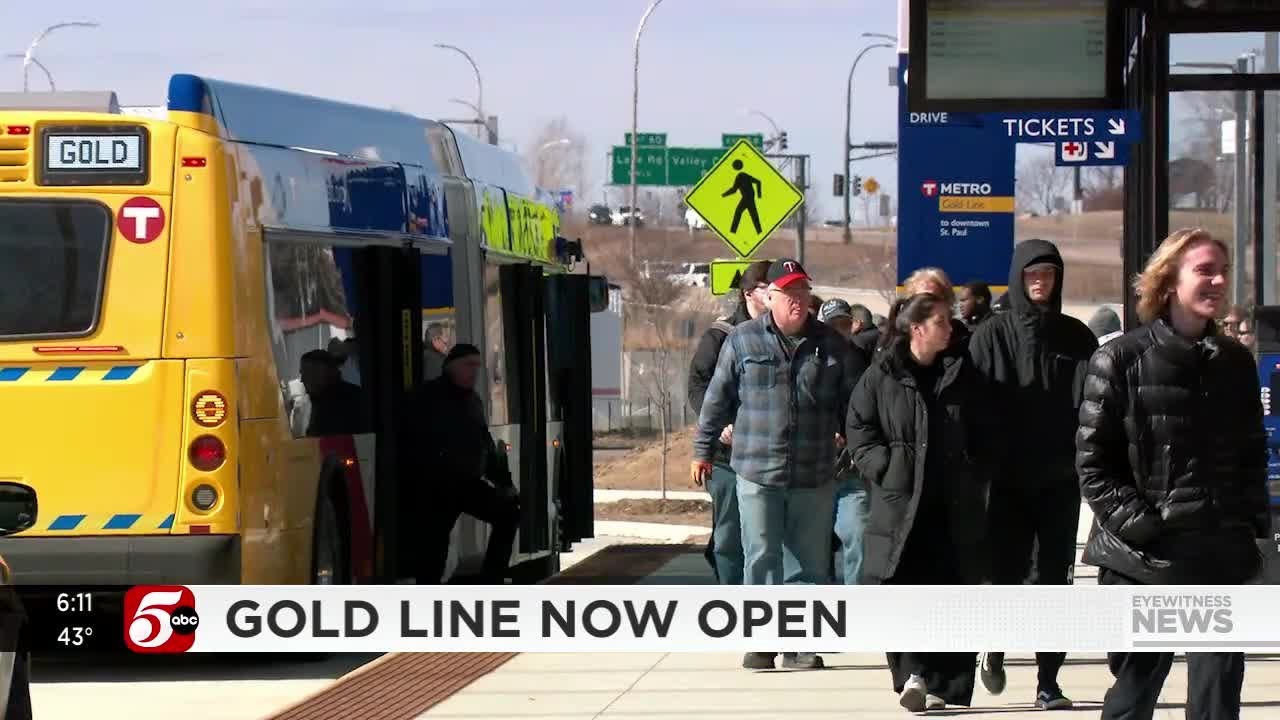 Gold Line bus route opens, connecting riders from east metro to downtown St  Paul