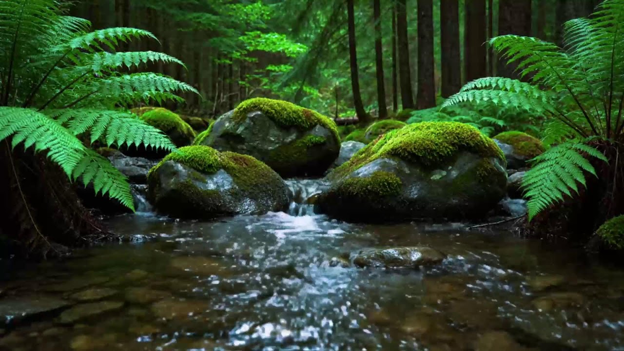 Forest River Nature Sounds - Gentle Stream, Birdsong & Sunlight | Relaxing Ambience for Sleep