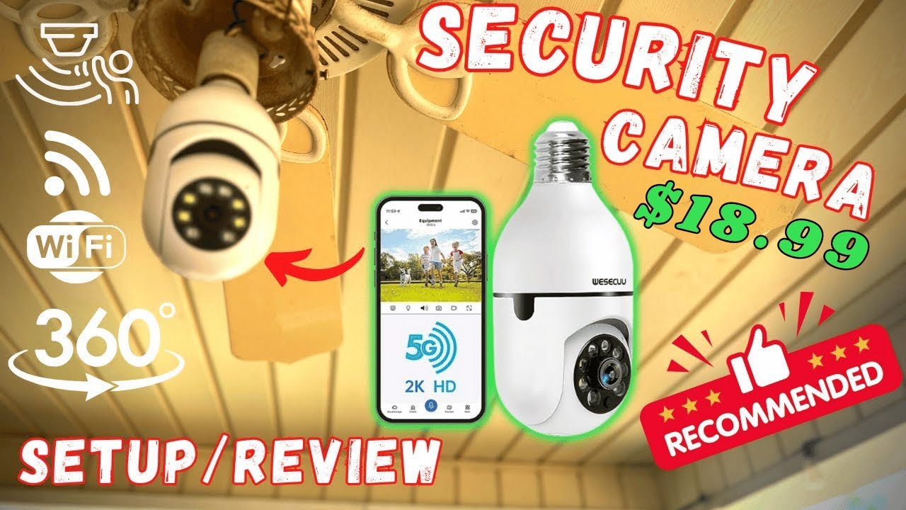 Security Camera Wi-Fi with Alexa Light Bulb Mount || Setup/Review