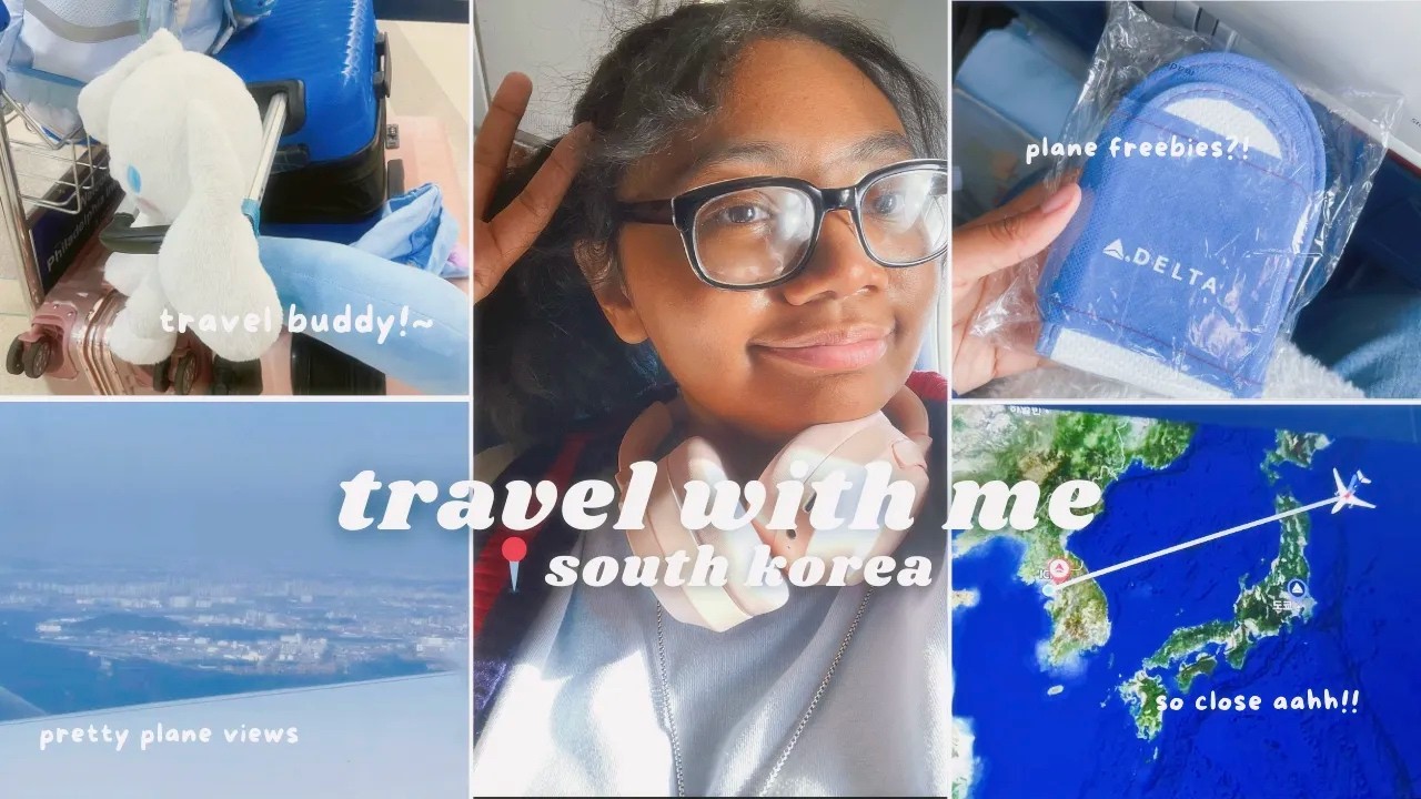 let's go to south korea! 🇰🇷✈️ 13 hr flight, capsule hotel, korean fast food, EPIK