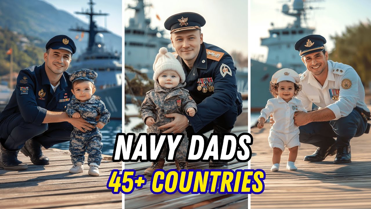 Emotional Father-Daughter Moments | Handsome Navy Dads |45+ Countries |Reimagined by AI | Midjourney