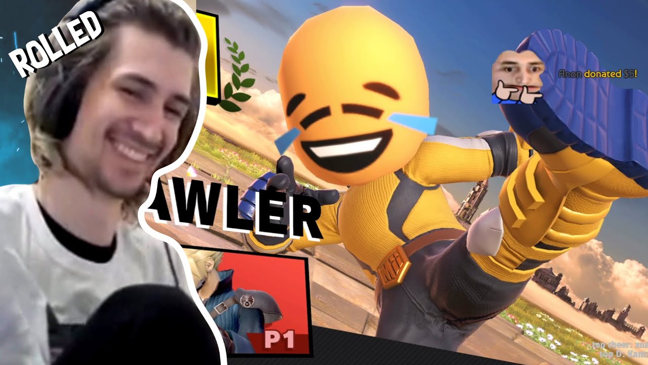xQc gets rolled in Smash by a 😂 emoji sniper