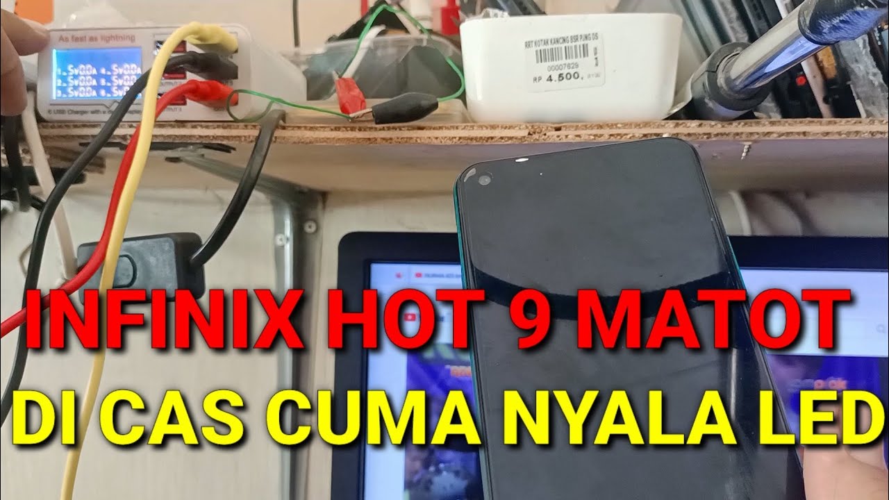 Infinix hot 9 mati total di cas nyala led putih