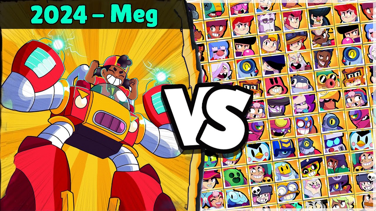 New MEG vs Every Brawler !!! Meg 1v1 Summer of Monster Brawl Star