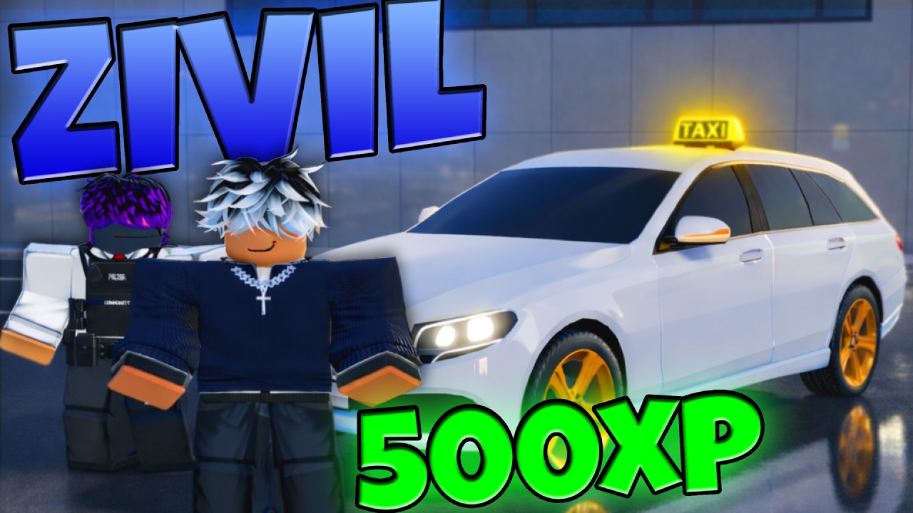 ZIVILPOLIZEI im TAXI mit KRASSER 500XP SCHICHT in NOTRUF HAMBURG | ROBLOX Deutsch