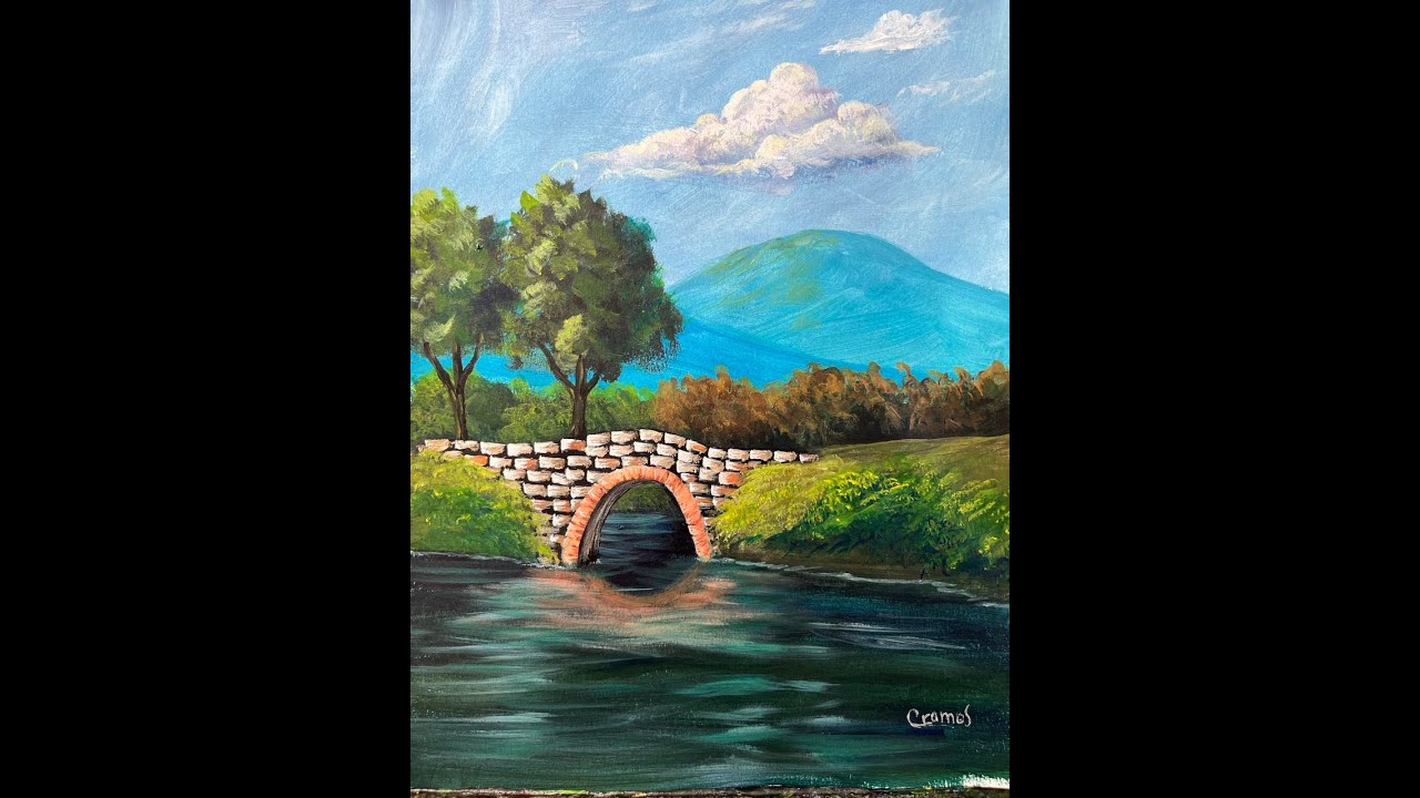 COMO PINTAR PAISAJE CON PEQUEÑO PUENTE