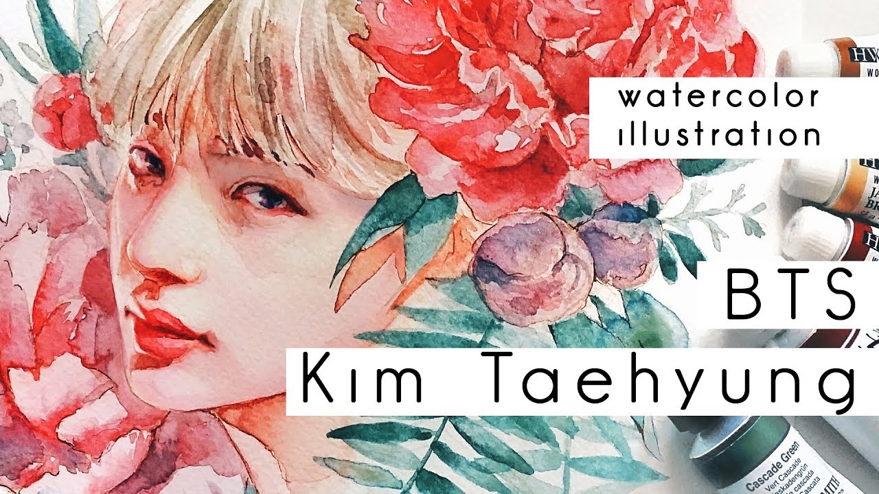 BTS Kim Taehyung Fanart -Watercolor speedpaint-