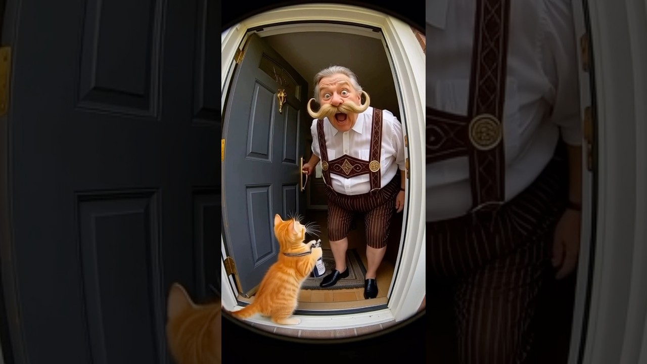 Funny Kitten vs Grandpa feat Front Door Camera 