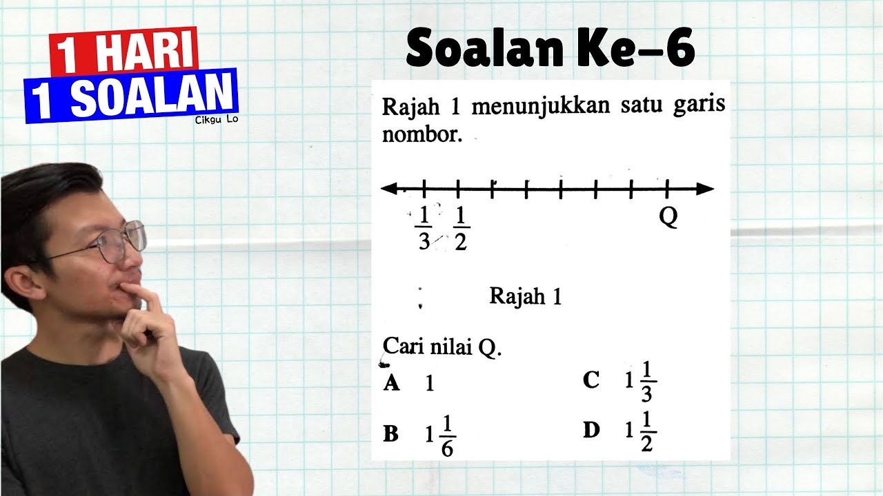 Cari Nilai Pecahan | Garis Nombor Pecahan | Matematik Tahun 6 Kertas 1 ( 1 Hari 1 Soalan)