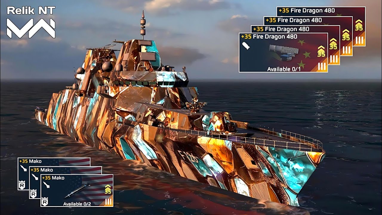 FGS F126 With Equip Fire Dragon 480 New Grenade Launcher - Modern Warships Gameplay
