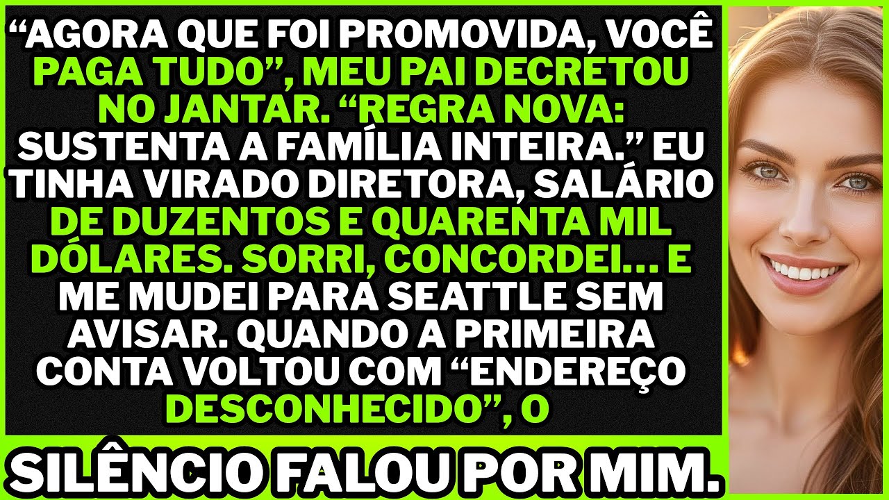 No jantar, meu pai sorriu e decretou: a promoção chegou, então agora eu bancava tudo sozinho.