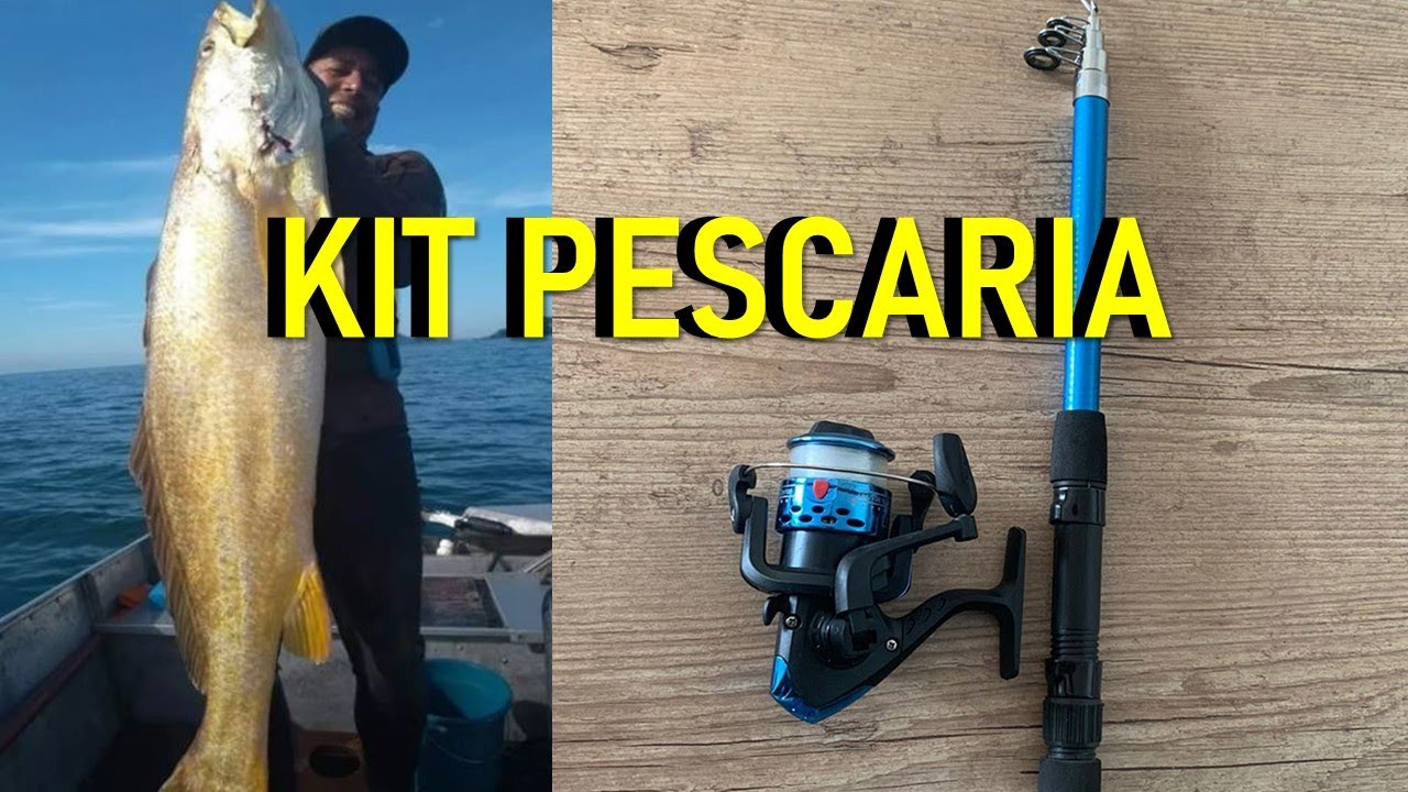 Kit Pescaria Vara de Pescar Retrátil Telescópica 1,80m + Molinete Carretilha Para Pesca