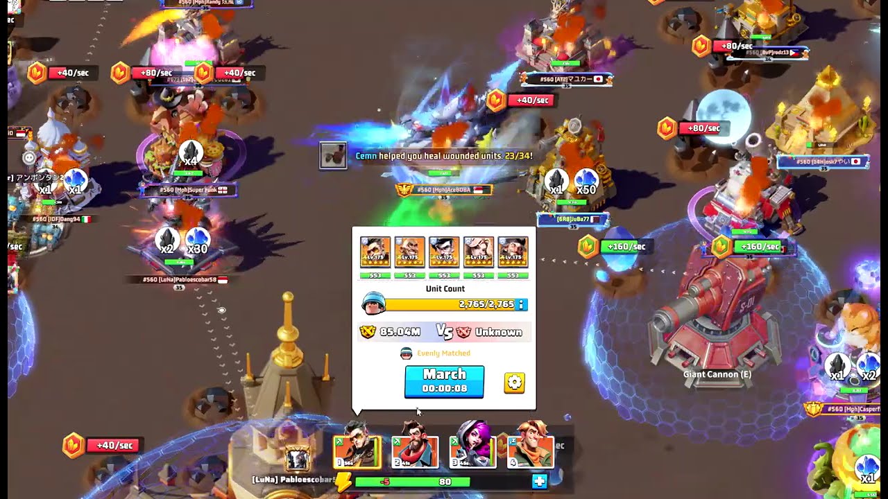 LAST WAR Meteor event Whale POV 650 Juba77 personal record 128 blue crystal