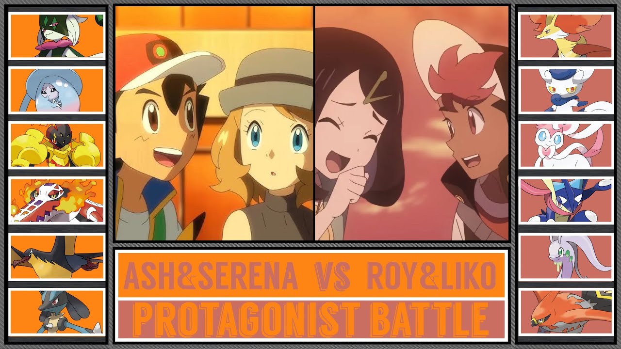ASH & SERENA vs LIKO & ROY | Pokémon Anime Battle