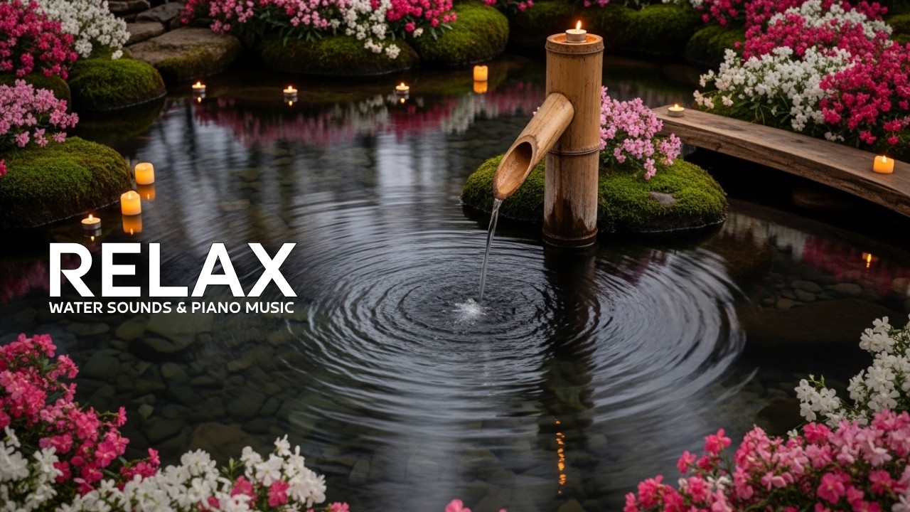 🌿 Bamboo Stream Serenity Night & Piano | Restful Sleep Sounds 🌿