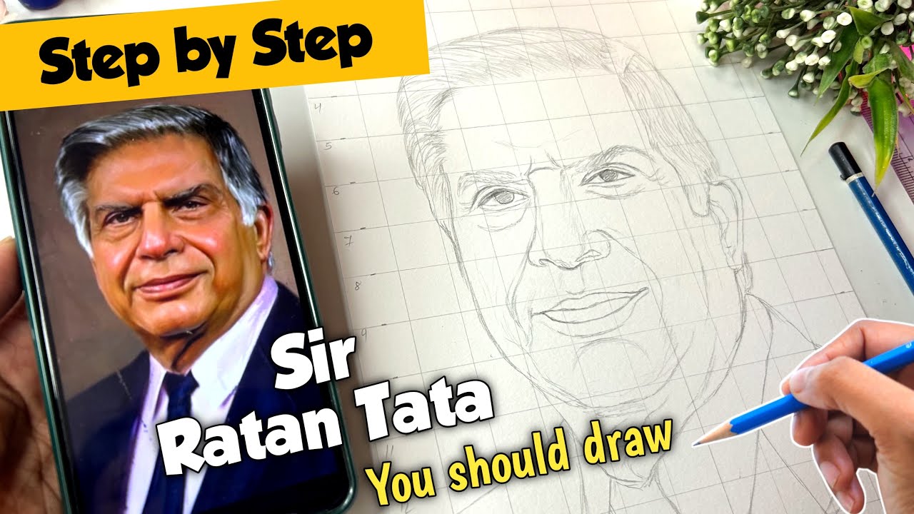Drawing sir Ratan Tata ji | How to draw RATAN TATA | Sir RATAN TATA Drawing | Outline tutorial