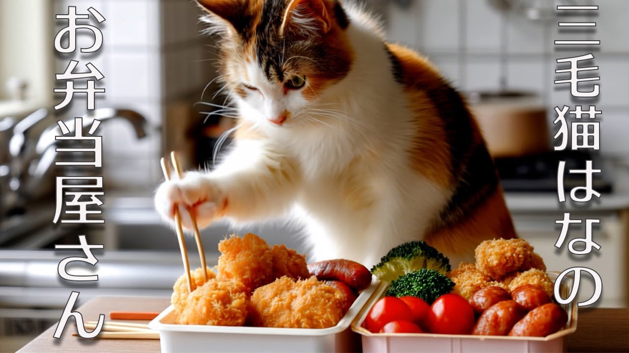 【はたらくねこ】お弁当を配達に出発🐾この猫の冒険がかわいすぎる！