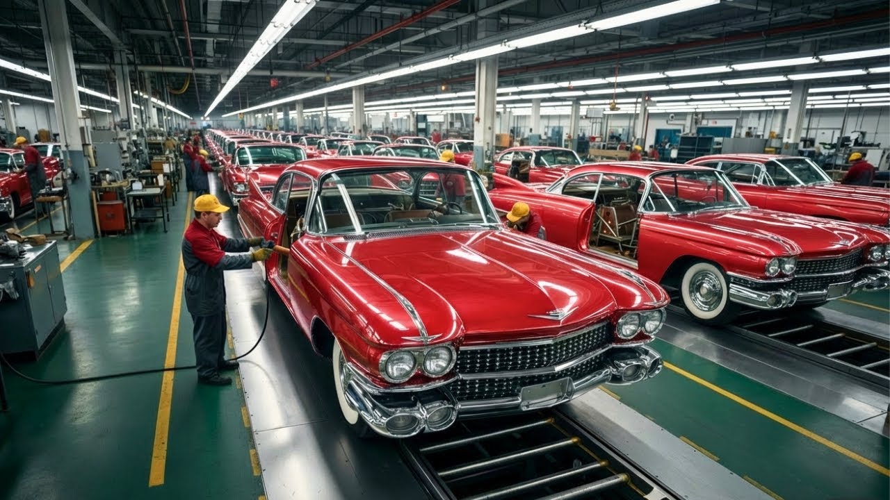 Inside the 1959 Cadillac Coupe DeVille Factory: Crafting America’s Chrome-Covered Luxury Icon