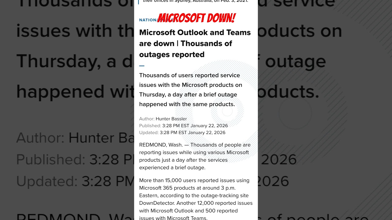 Очередной сбой в работе Microsoft! Люди не могут отправлять электронные письма! #o365 #сбой #ужас...