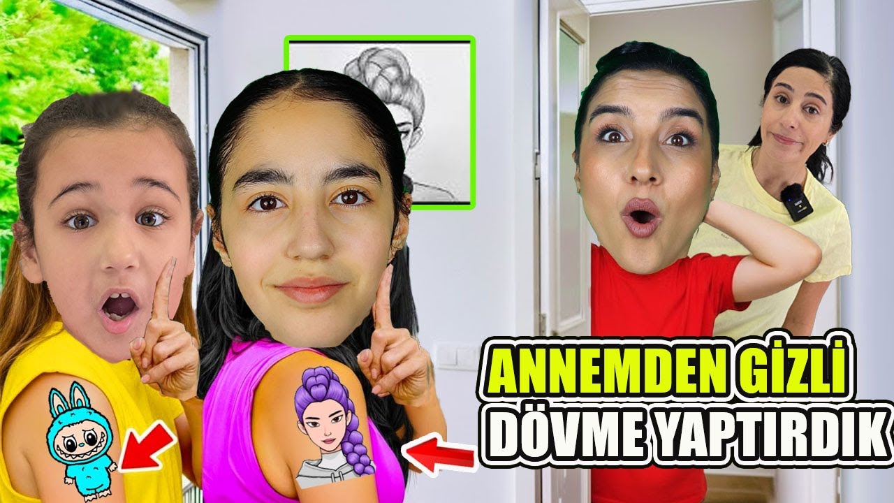 İLKİM NAZ VE NİL DÖVME YAPTIRDI !! ANNEME DEV KIŞKIRTMA !! GÖRÜNCE ÇILDIRDI !!
