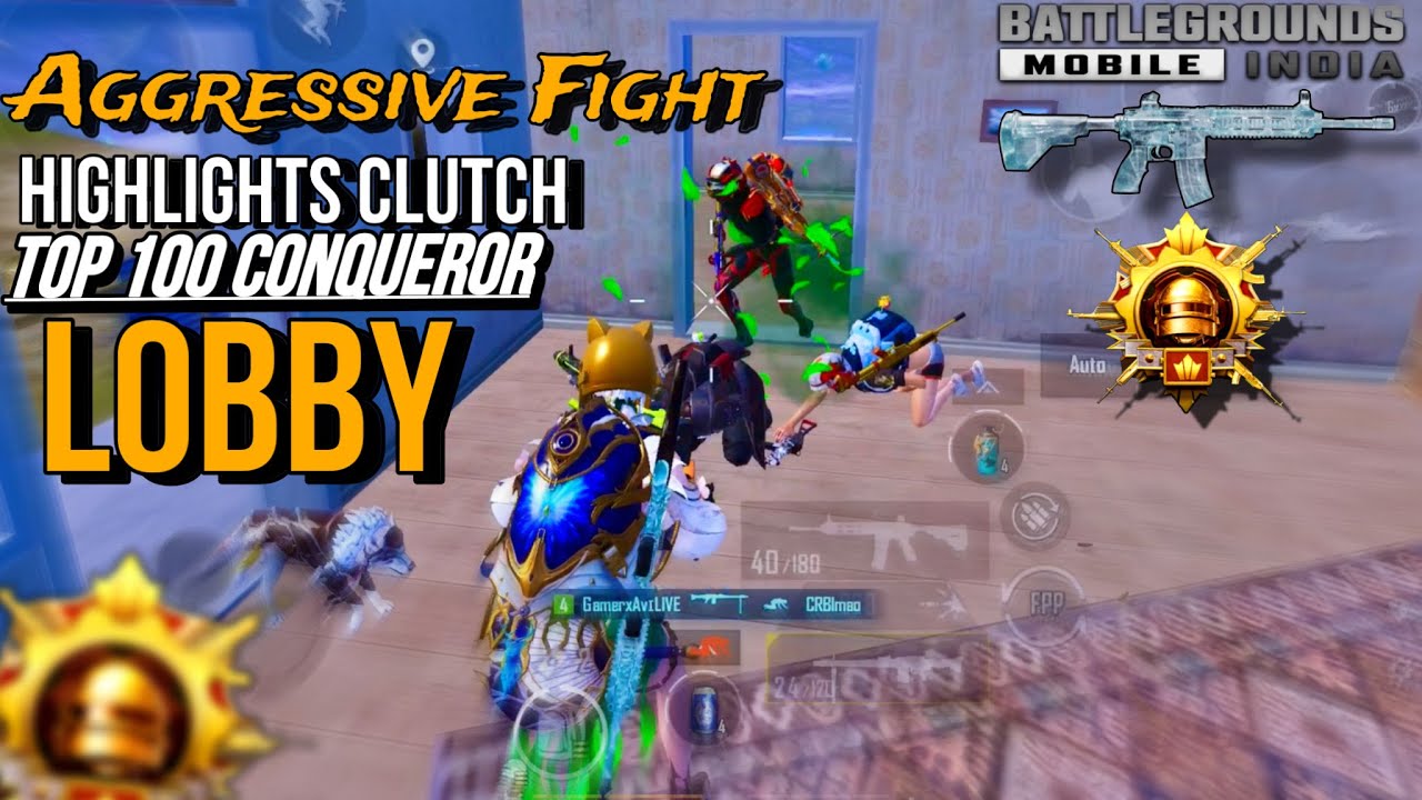 HIGHLIGHTS CLUTCH in Top 100 Conqueror Rank Push Lobby Gameplay | BGMI