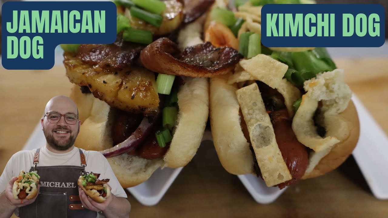 Jamaican and Kimchi Hot Dogs