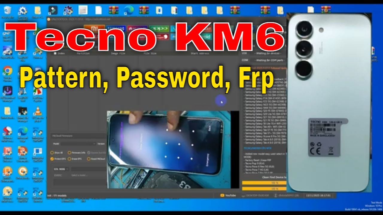 Tecno KM6 / Spark 40 / 40 Pro / 40 Pro Plus FRP Bypass & Pattern🔓Unlock | UnlockTool 100% Working