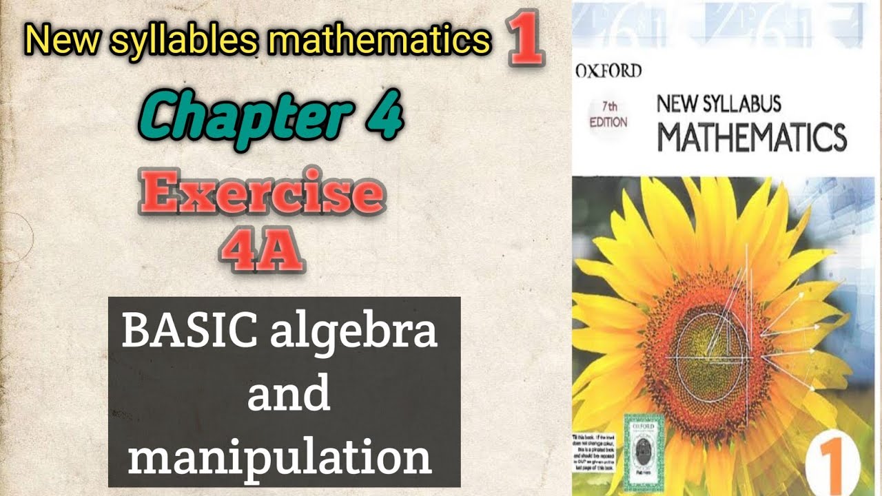 New syllables mathematics 1|Chapter 4 exercise 4A|Basic Algebra and manipulation|Physics point