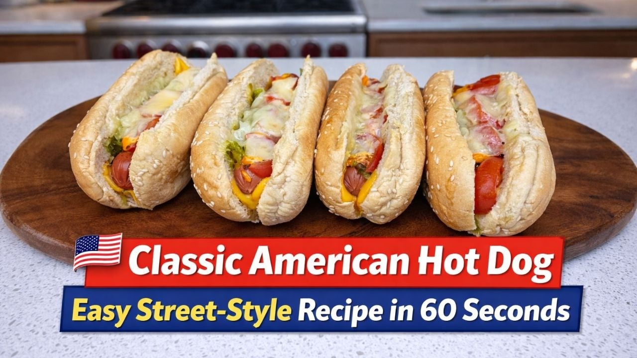 Classic American Hot Dog  Easy Street Style Recipe in 60 Seconds #hotdog
