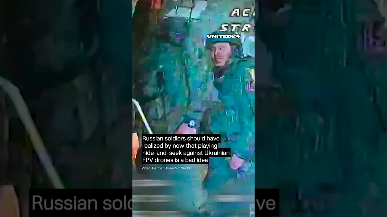 Российские солдаты пытались играть в прятки с украинским FPV-дроном #warinukraine