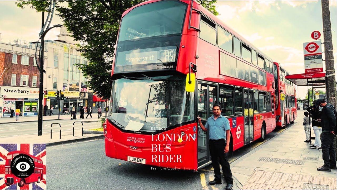 4K|London 🚌 Route H91|Afternoon ride on Great West Road!