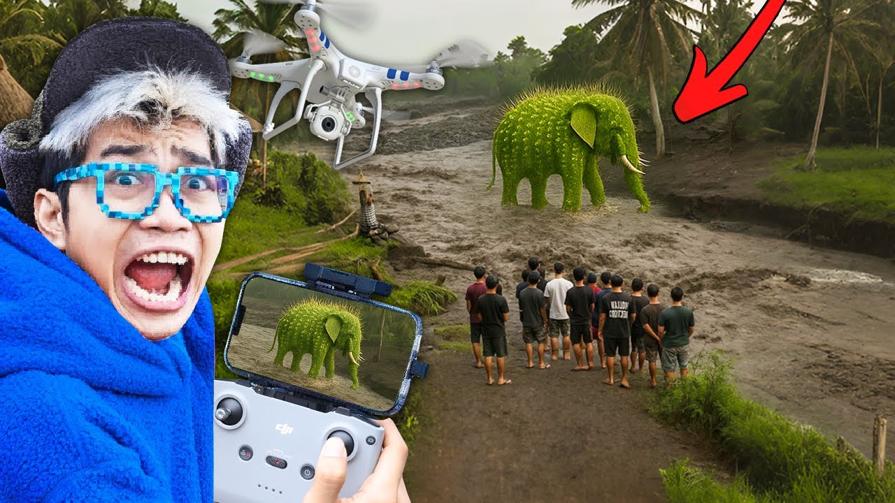 DRONE BERHASIL MENANGKAP LIRILI LARILA GAJAH GIGAS NYATA!!! WARGA KAMPUNG HEBOH...