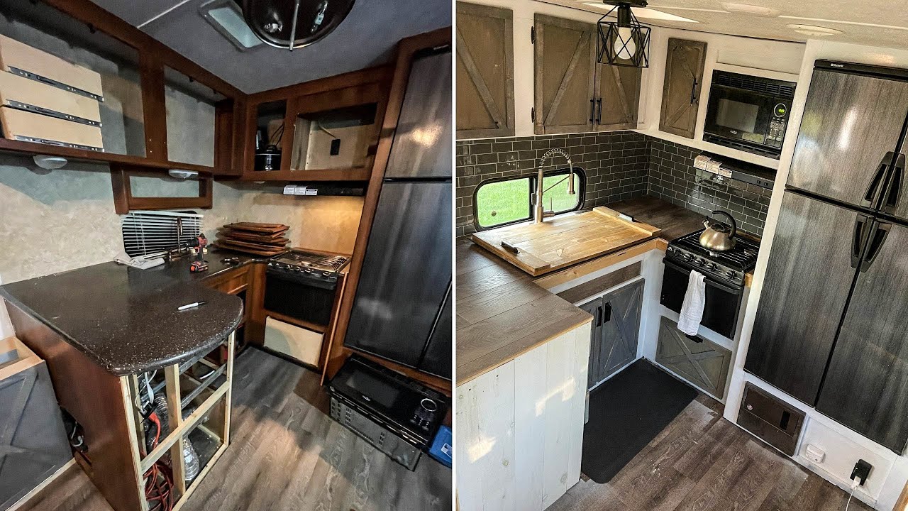 Building a Modern Farmhouse Kitchen in the RV | Tiny Home RV Build Ep. 9