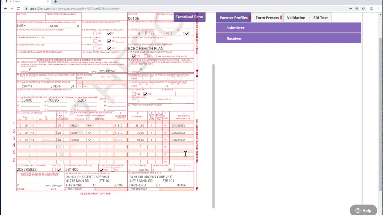 CMS-1500 Form - Fill and Print Online