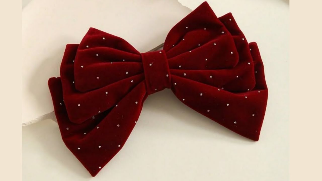 Easy Triple Layer Velvet Bow | Step-by-Step Hair Clip Making Tutorial
