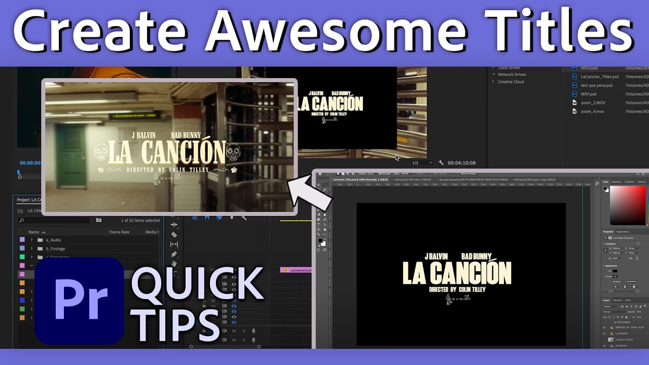 How to Add Photoshop Titles into Premiere Pro | Quick Tips with Vinnie Hobbs | Adobe Video