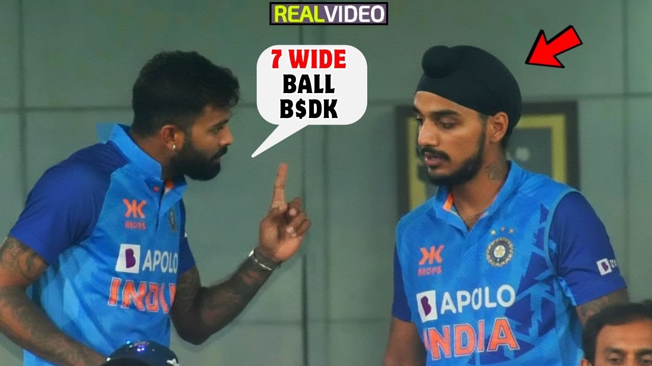 Hardik Pandya Abusing Arshdeep Singh after he gave 7 Wides ball in 1 Over in IND vs SA 2nd T20